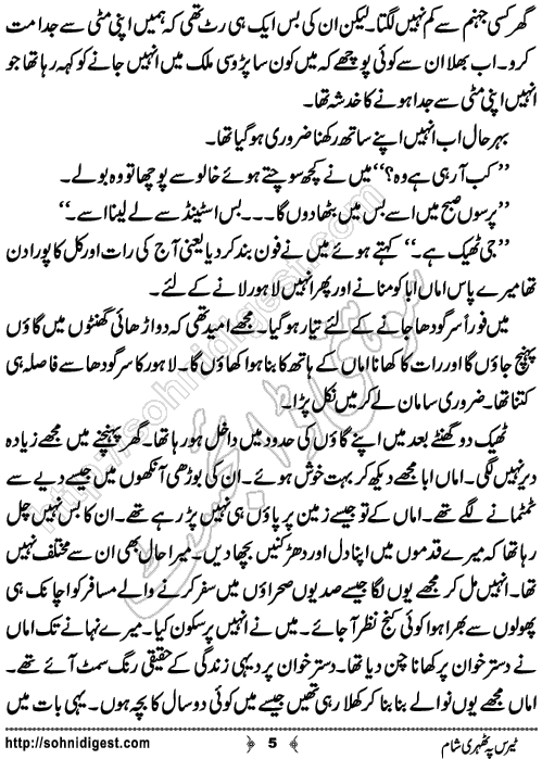 Terrace Pe Thehri Sham Romantic Urdu Novel by Bilal Aslam,Page No.5