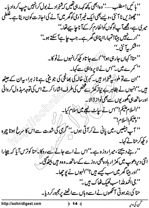 Kun Ki Der Short Urdu Story by Bint e Hawa S ,Page No.14