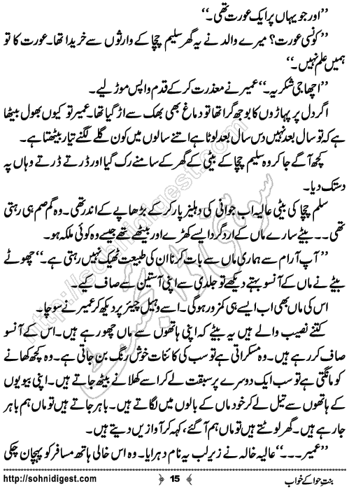 Bint-e-Hawa Ke Khwab Short Urdu Story by Bint e Sadiq,Page No.15