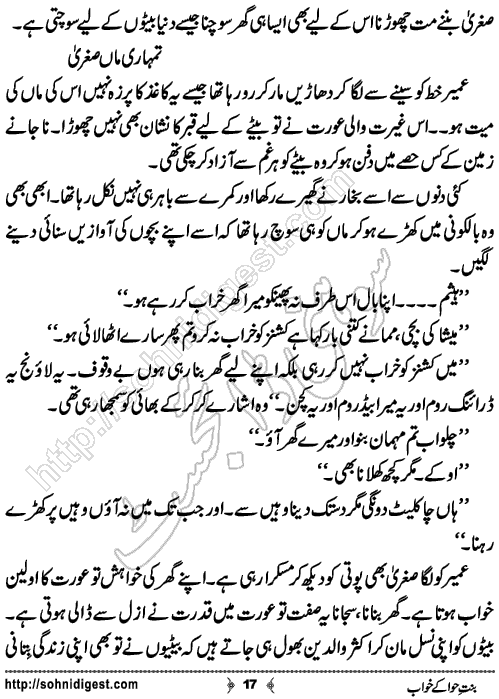 Bint-e-Hawa Ke Khwab Short Urdu Story by Bint e Sadiq,Page No.17