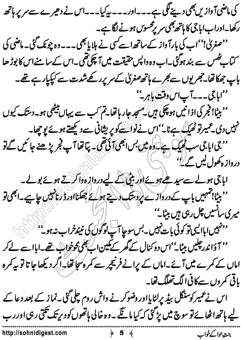 Bint-e-Hawa Ke Khwab Short Urdu Story by Bint e Sadiq,Page No.5