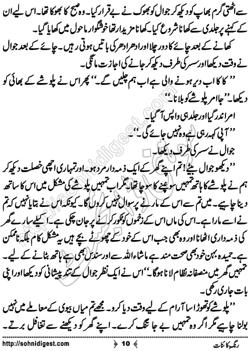 Rang e Kainat Short Urdu Story by Bint e Sadiq, Page No. 10