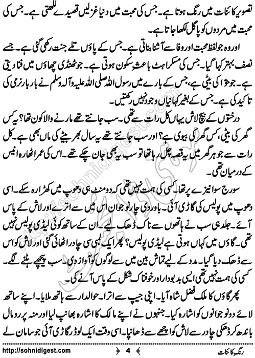 Rang e Kainat Short Urdu Story by Bint e Sadiq, Page No. 4