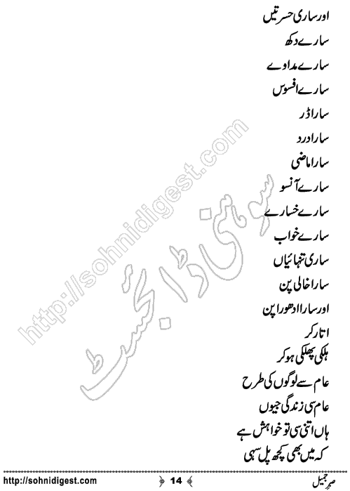 Sabar e Jameel Urdu Novelette by Bint e Sadiq,Page No.14