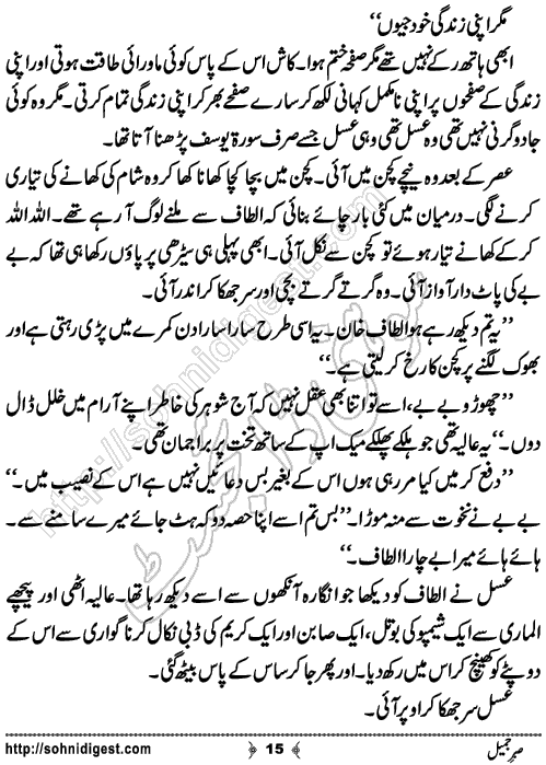 Sabar e Jameel Urdu Novelette by Bint e Sadiq,Page No.15