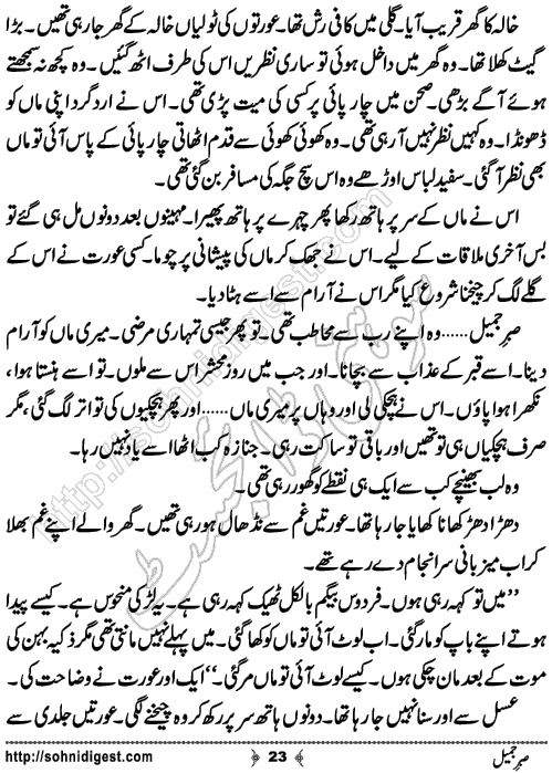 Sabar e Jameel Urdu Novelette by Bint e Sadiq,Page No.23