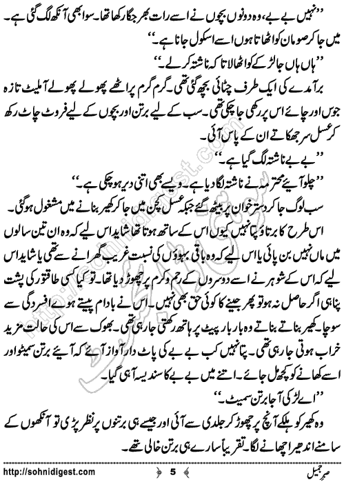 Sabar e Jameel Urdu Novelette by Bint e Sadiq,Page No.5