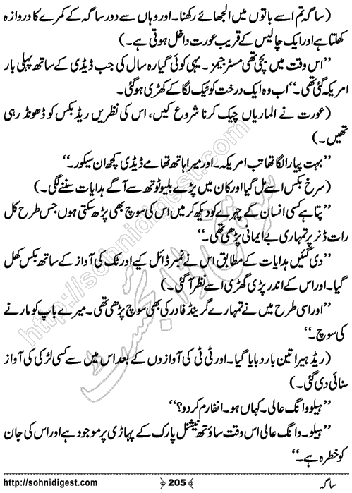 Saga Action Adventure Novel by Bint e Sadiq, Page No.205