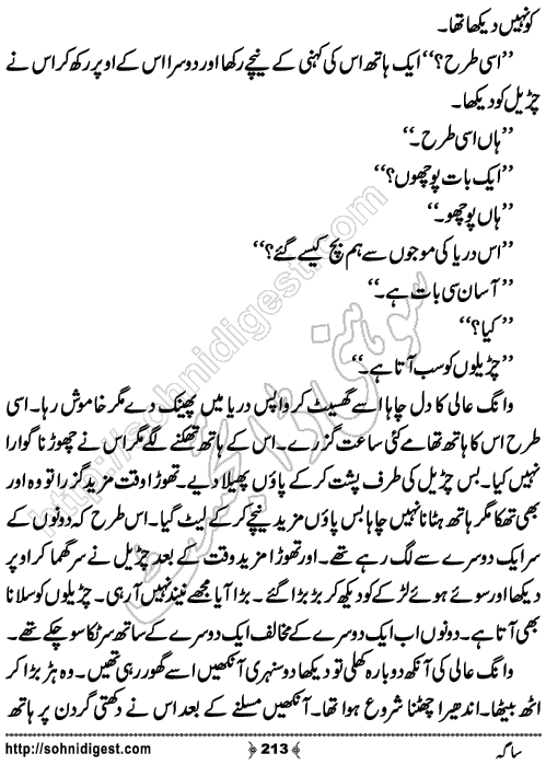 Saga Action Adventure Novel by Bint e Sadiq, Page No.213