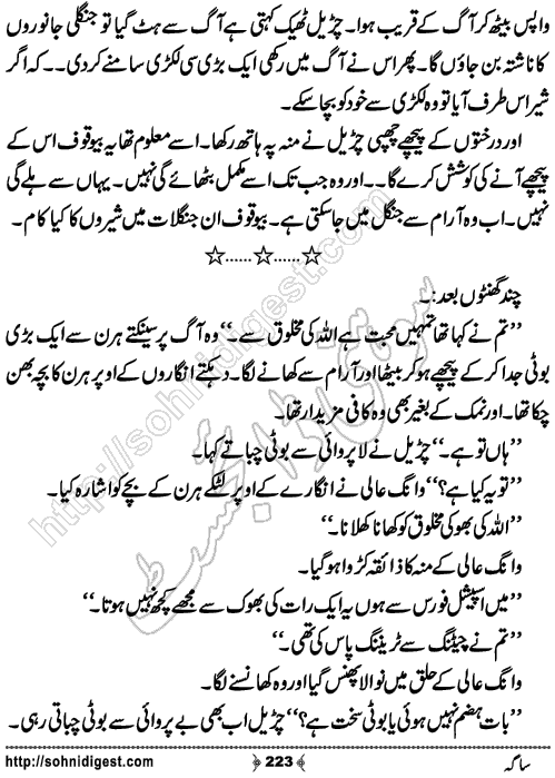 Saga Action Adventure Novel by Bint e Sadiq, Page No.223