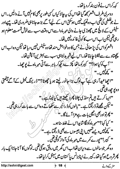 Matar Ke Daney Urdu Short Story by Bint e Shahid,Page No.18