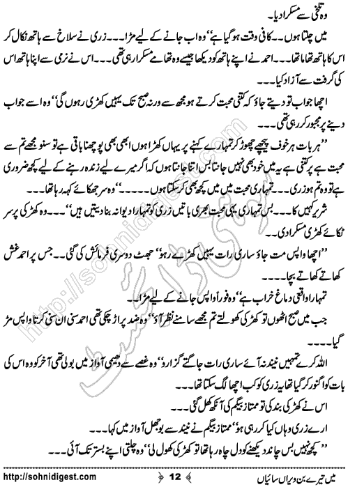 Mein Tere Bin Weran Saiyan Urdu Novelette by Bushra Aslam , Page No. 12