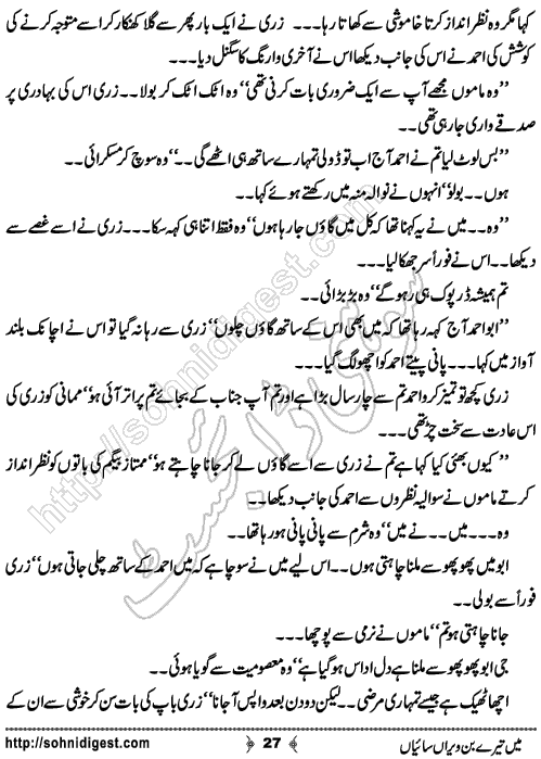 Mein Tere Bin Weran Saiyan Urdu Novelette by Bushra Aslam , Page No. 27