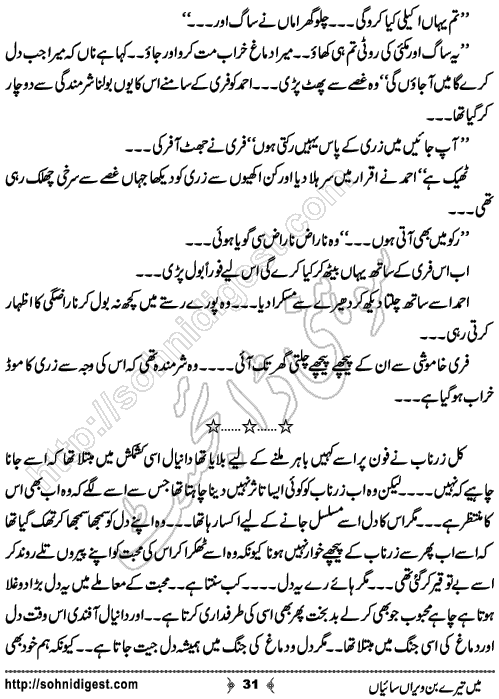 Mein Tere Bin Weran Saiyan Urdu Novelette by Bushra Aslam , Page No. 31