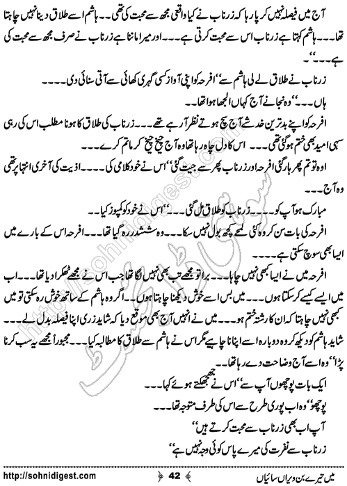 Mein Tere Bin Weran Saiyan Urdu Novelette by Bushra Aslam , Page No. 42