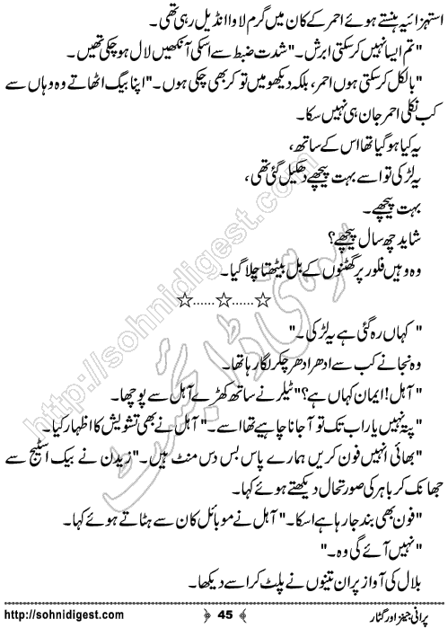 Purani Jeans Aur Guitar Urdu Novelette by Bushra Zahid,Page No.45