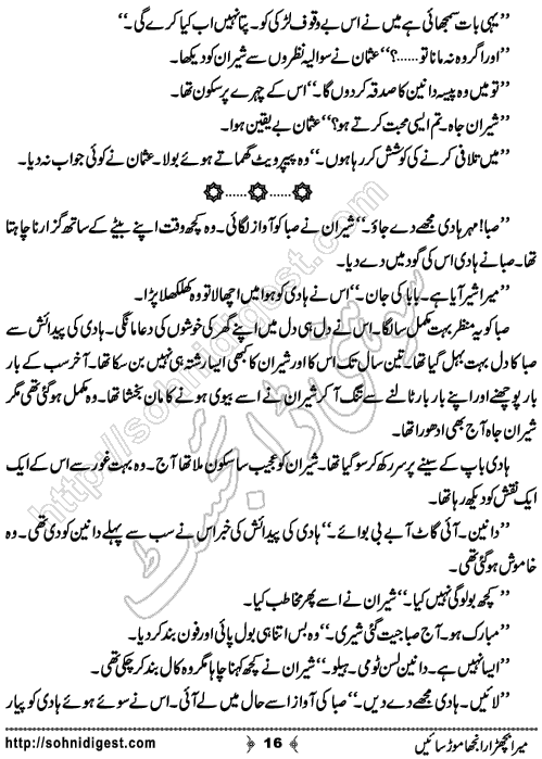 Mera Bichra Ranjha Mor Saieen by Diya Mughal , Page No. 16