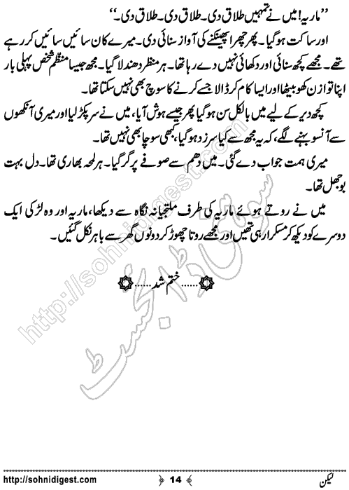 Lekin Short Urdu Story by Eram Rahman,Page No.14