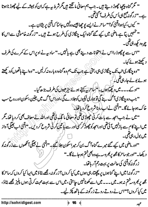 Ehad Urdu Short Story by Hafiza Noor Fatima, Page No.  16