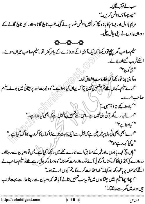 Ehsas Urdu Short Story by Haider Amjad, Page No. 18