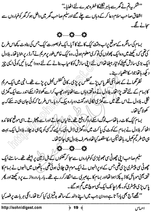 Ehsas Urdu Short Story by Haider Amjad, Page No. 19