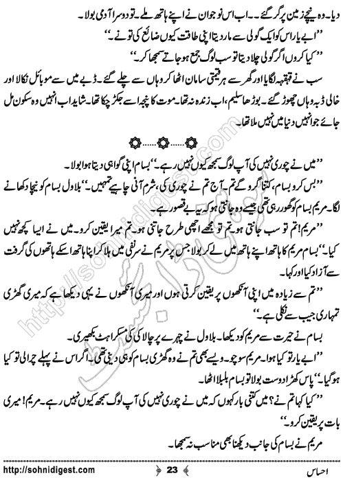 Ehsas Urdu Short Story by Haider Amjad, Page No. 23