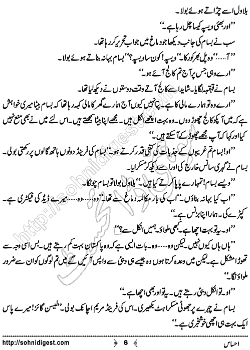 Ehsas Urdu Short Story by Haider Amjad, Page No. 6