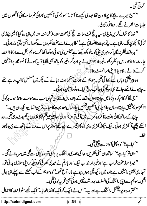 Num Urdu Romantic Novel by Hina Kamran, Page No. 31