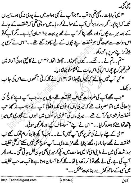 Aafaq Romantic Urdu Novel by Jiya Jahan,Page No.254