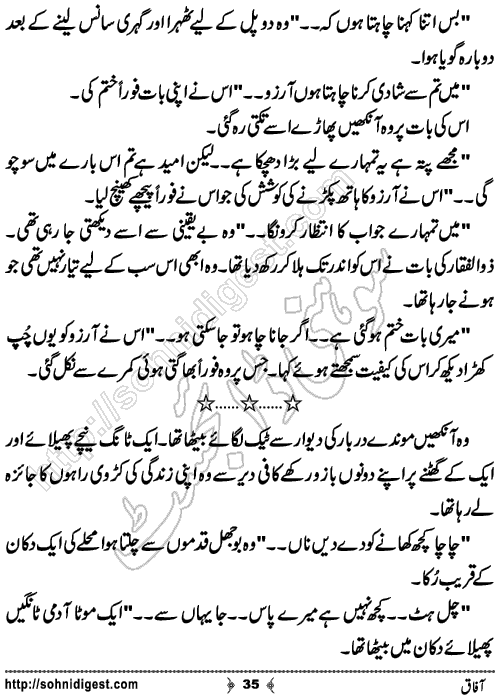 Aafaq Romantic Urdu Novel by Jiya Jahan,Page No.35