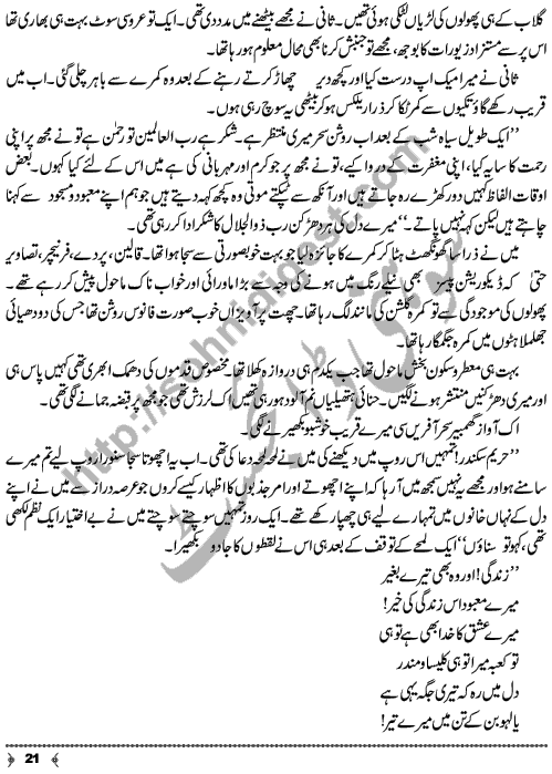 Mohabbat Ka Hasar A Novelette by Khadija Rehman Page No. 21