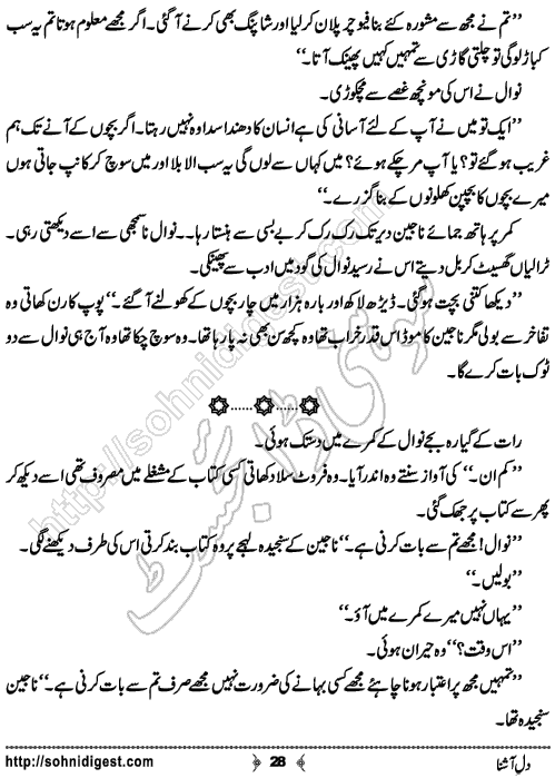 Dil e Aashna Urdu Novelette by Komal Ahmed, Page No.  28