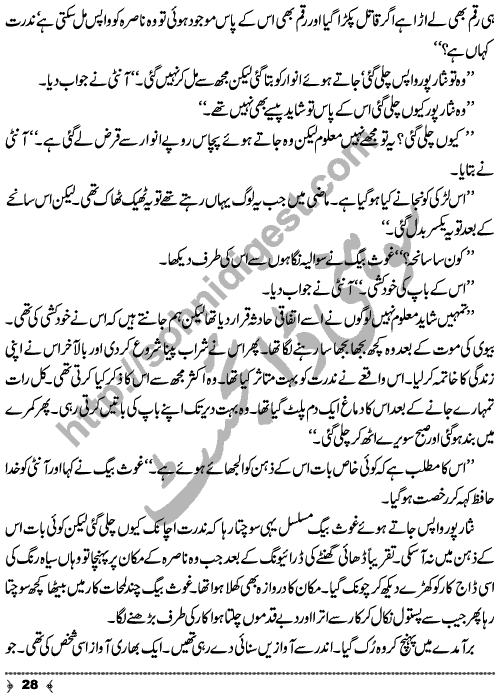 Hosla (Courage) a Crime & Punishment Urdu Long Story by MA Rahat Page No. 28