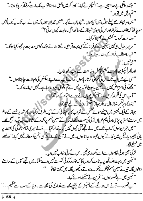 Raaz e Hasti a Crime & Punishment Murder Mystery Urdu Novel by MA Rahat Page No. 55
