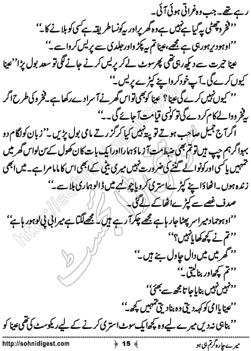 Mere Charagar Tumhi Ho Urdu Novelette by Maham Hamid,Page No.15
