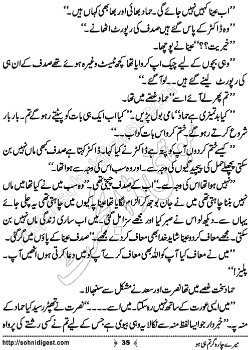 Mere Charagar Tumhi Ho Urdu Novelette by Maham Hamid,Page No.35