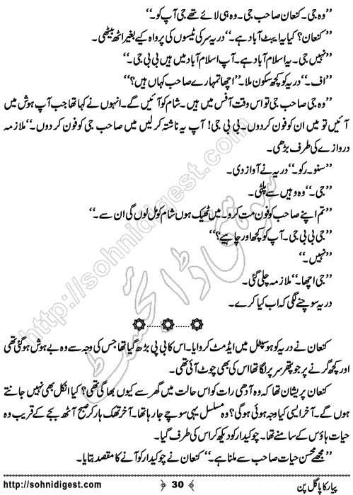 Piyar Ka Pagalpan Urdu Romantic Novel by Mehwish Chaudhary , Page No. 30