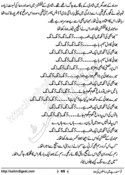 Tou Samander Hai Mein Sahilo Ki Hawa Romantic Urdu Novel by Merium Abbasi, Page No.  65