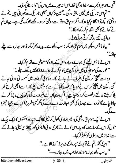 Shakista Saleeb Urdu Novelette by Mohiuddin Nawab ,Page No.23