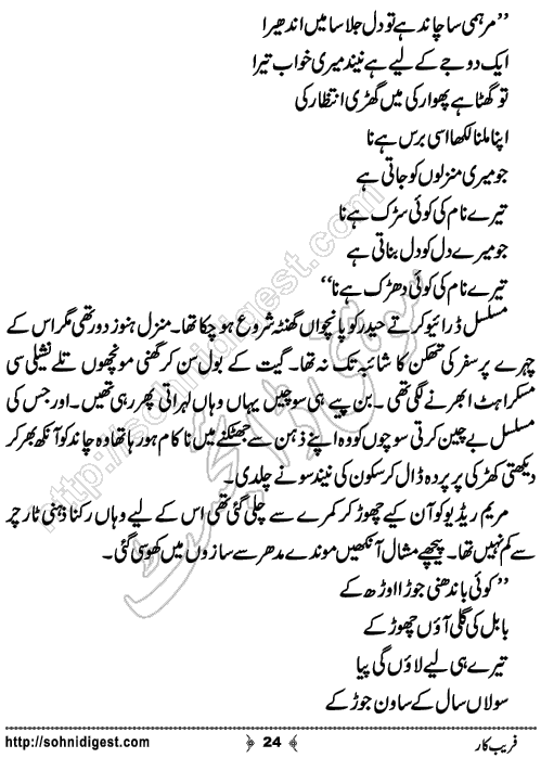 Fareebkar Romantic Urdu Novel by Momina Jamil,Page No.24