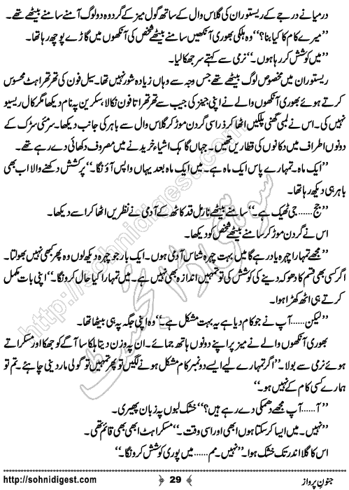 Junoon e Parwaz Romantic Urdu Novel by Muntaha Arain, Page No.  29