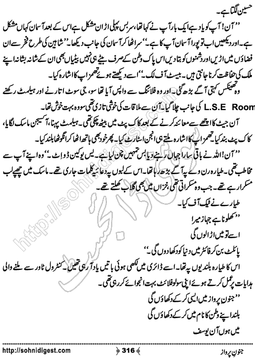 Junoon e Parwaz Romantic Urdu Novel by Muntaha Arain, Page No.  316