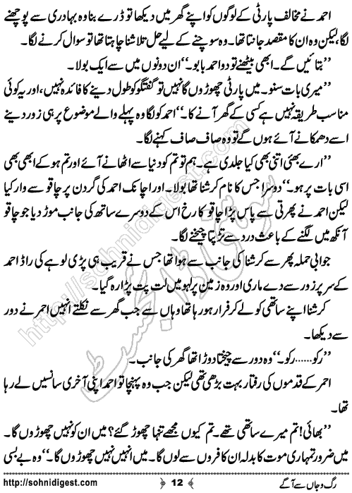 Rag o Jaan Se Aagey Urdu Short Story by Nadia Tahir Ghuman,Page No.12