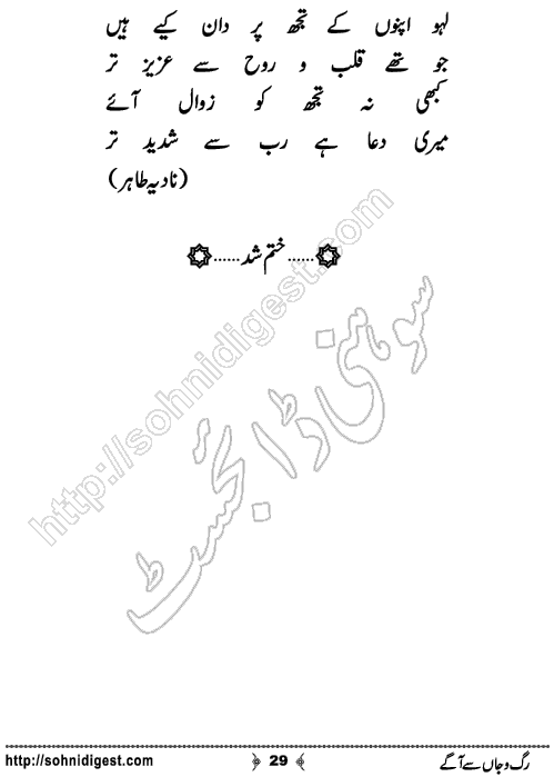 Rag o Jaan Se Aagey Urdu Short Story by Nadia Tahir Ghuman,Page No.29