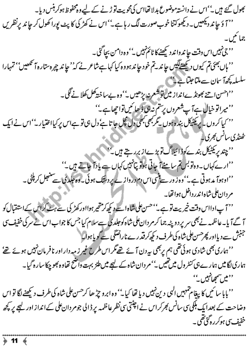 Hairat Kadah An Urdu Novelette by Nighat Chaudhary Page No. 11