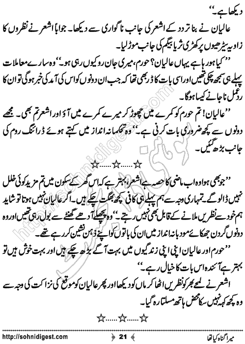 Mera Gunah Kiya Tha Urdu Short Story by Noor Bano,Page No.21