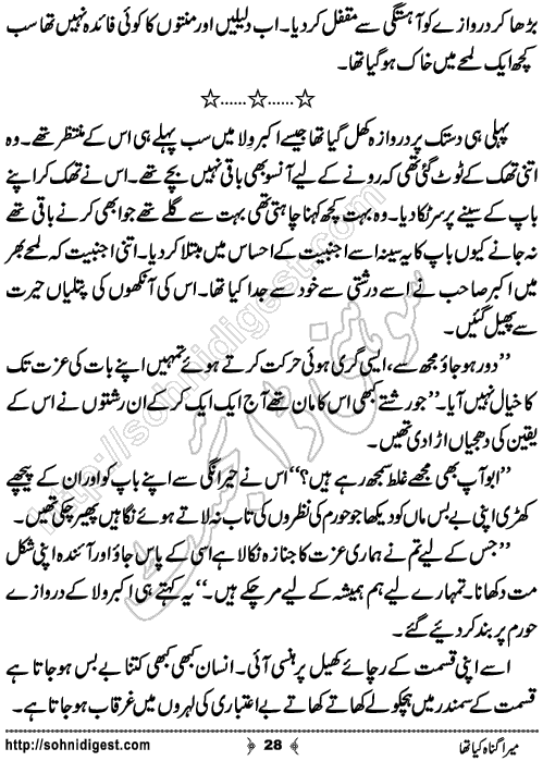 Mera Gunah Kiya Tha Urdu Short Story by Noor Bano,Page No.28