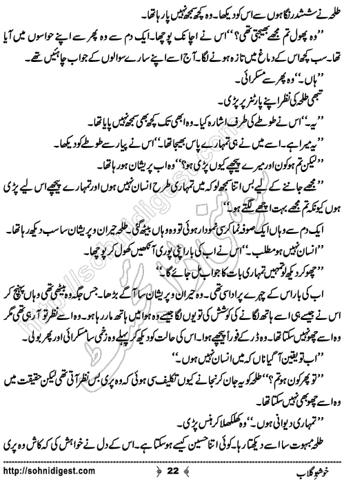 Khushbo e Gulab Urdu Novelette by Rabeea Amjad , Page No. 22