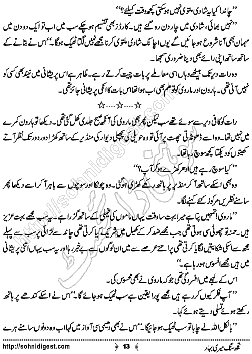 Tujh Sung Meri Bahar Urdu Short Story by Rabia Sajid, Page No.  13