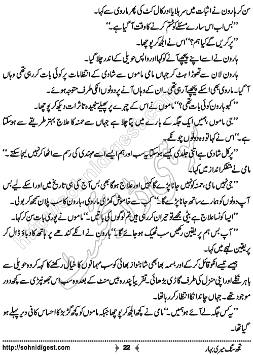 Tujh Sung Meri Bahar Urdu Short Story by Rabia Sajid, Page No.  22